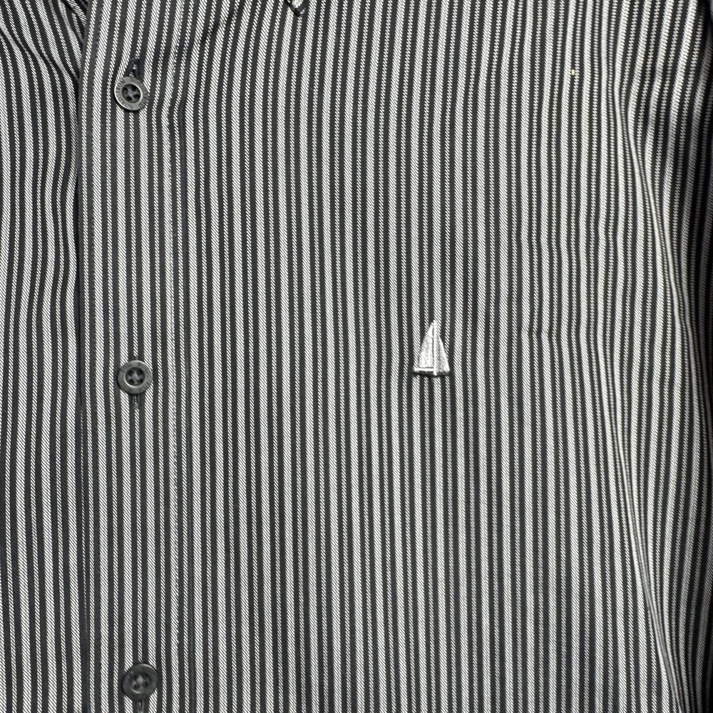 Nordstrom Shirt Mens 2XL Black White Stripe Classic Fit Non Iron Button Down - Picture 3 of 8